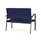 Lesro Newport 2 Seat Tandem Seating Metal Frame No Center Arms, Bronze, OH Cobalt Upholstery NP1501 - alternate 3